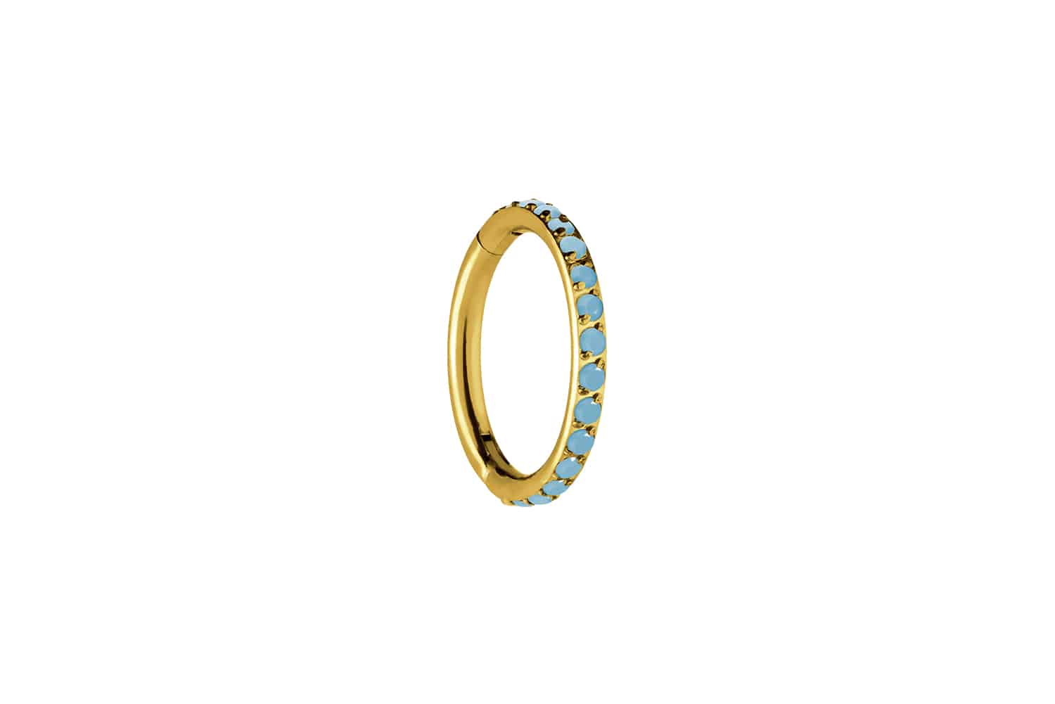 Titan Segmentring Clicker Piercing EINGEFASSTE SYNTHETISCHE TÜRKISE